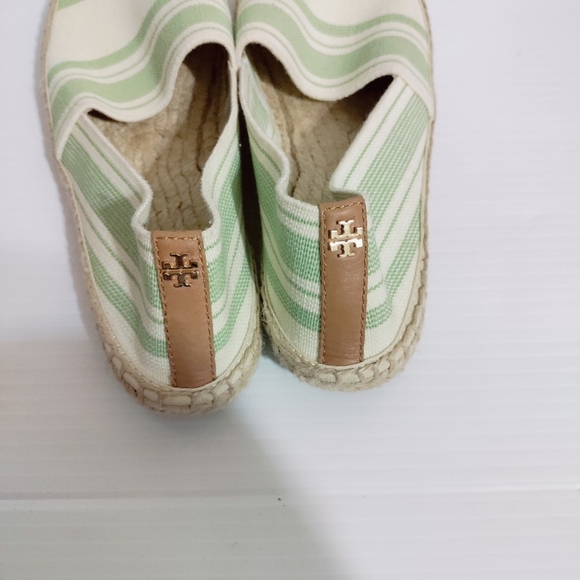 Tory Burch Awning Ivory striped elastic espadrille flat, shoes women's… - Picture 3 of 7
